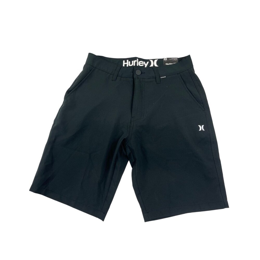 Hurley Mens Black Hybrid Walk Shorts Size 28 Water-Resistant Reflective Logo 17p